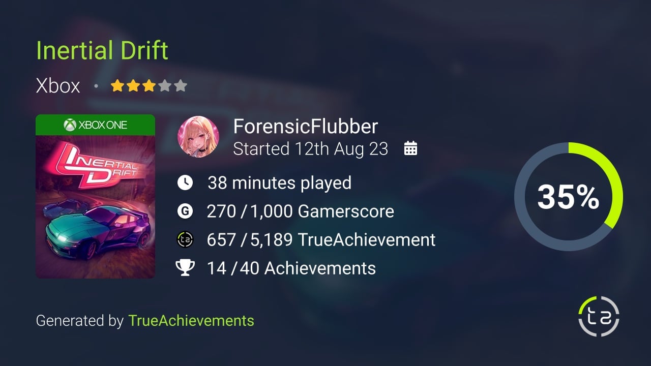 Inertial Drift achievement summary